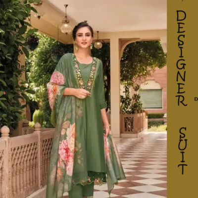 Designer Cotton Suit With Embroidery